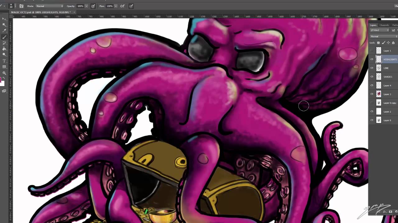 Octopus Speed Digital Painting