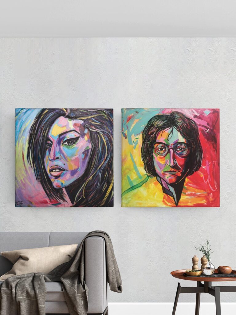Amy Winehouse shown in an interior