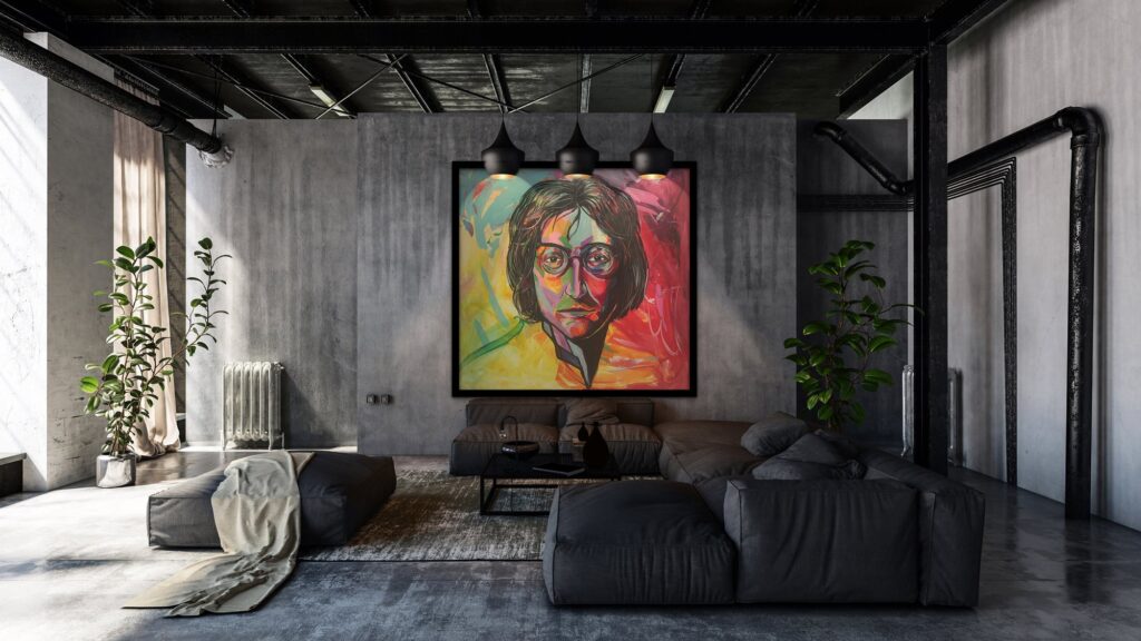 John Lennon shown in an interior