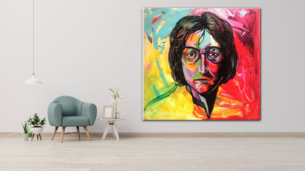 John Lennon shown in an interior