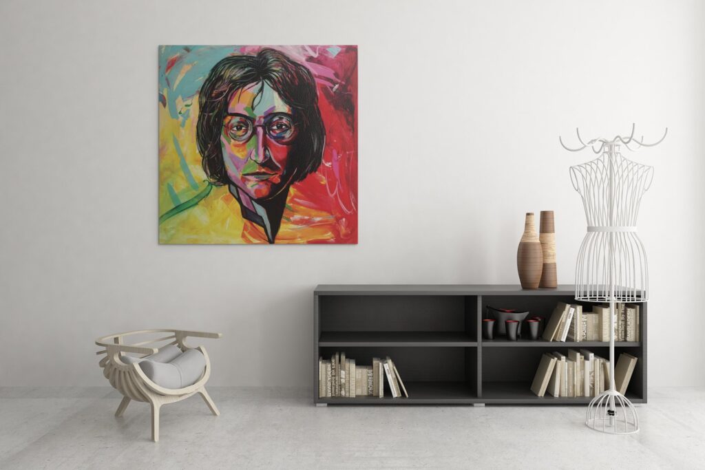 John Lennon shown in an interior