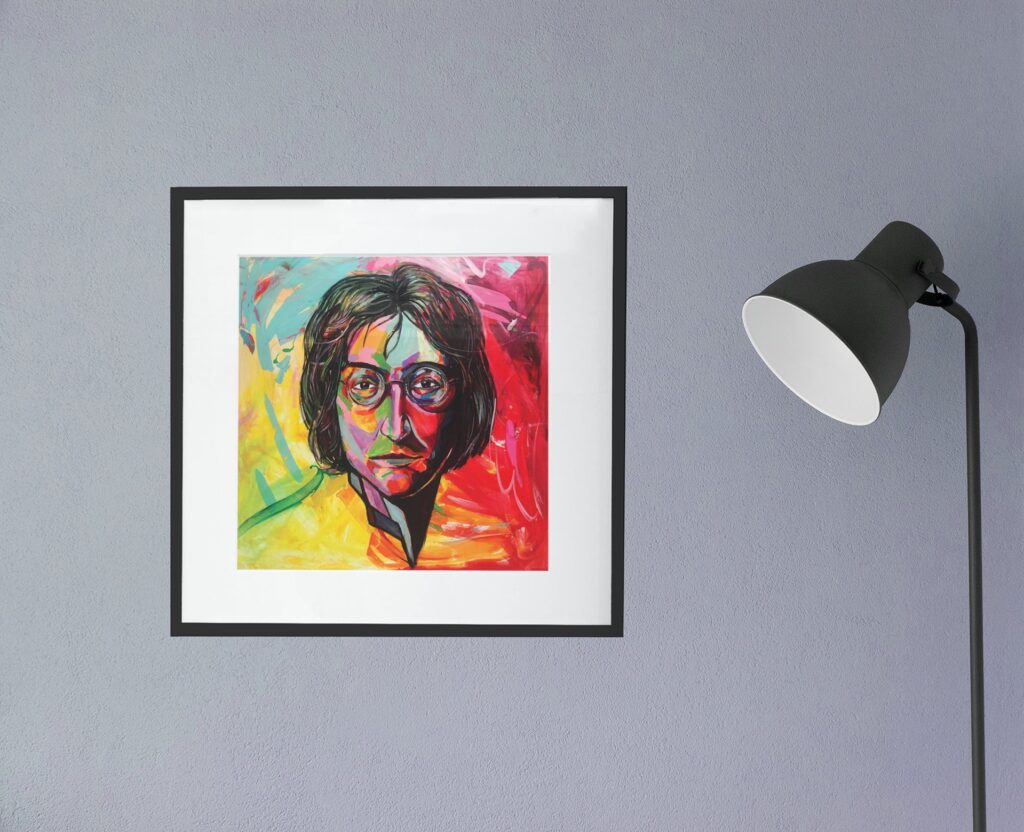 John Lennon shown in an interior