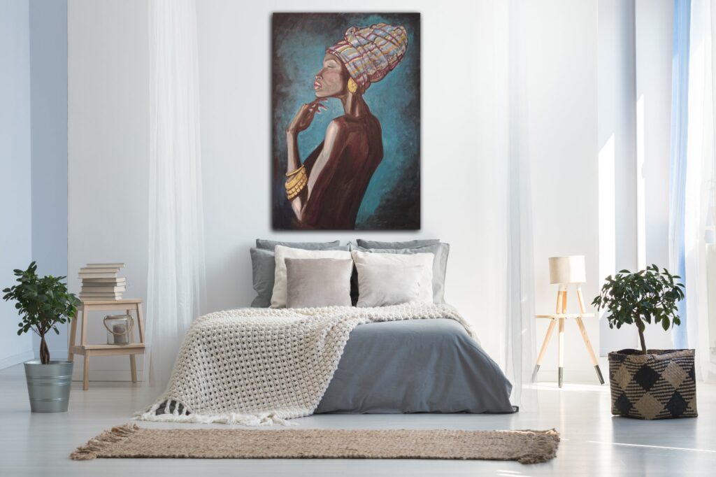 African Woman shown in an interior